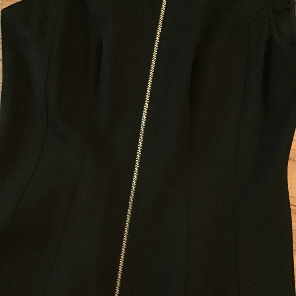 NEW ANN TAYLOR PONTE EXPOSED ZIPPER SLEEVELESS FIT & FLARE - Picture 10 of 14